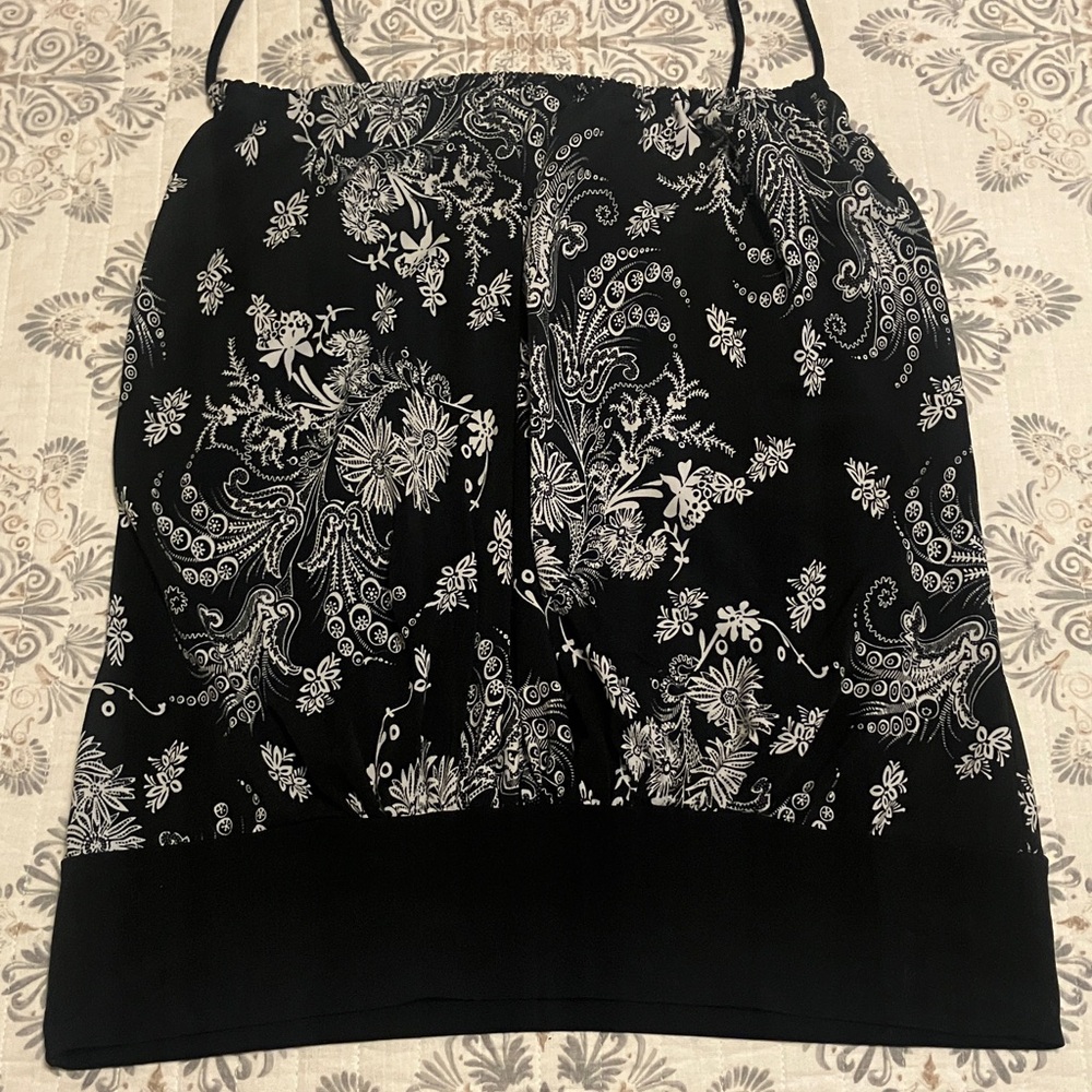 Wet Seal Black and White Paisley Top